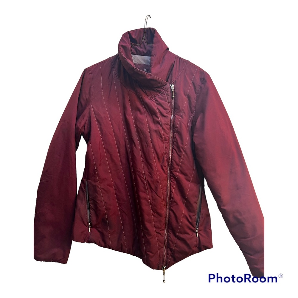 Prana asymmetrical maroon thin jacket
